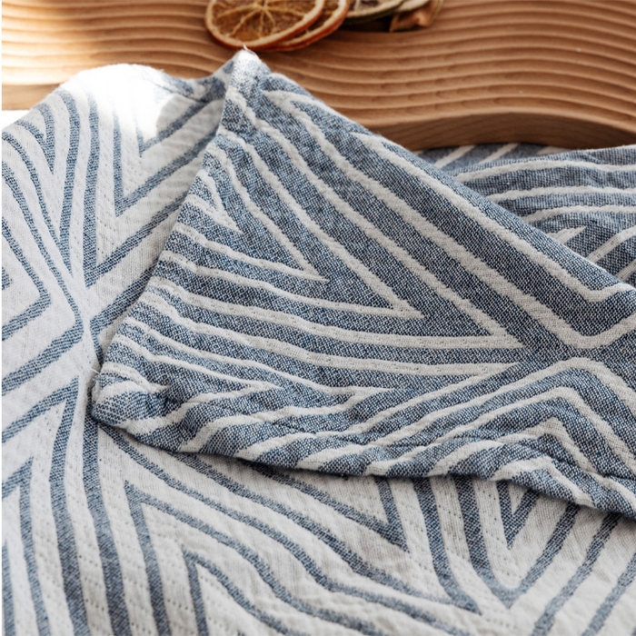 91家纺网 家纺一手货源 找家纺 朴尔家纺-毛巾被 2026春夏新款加厚三层水洗棉全棉纯棉纱布毛巾被夏被夏凉被空调被 等边三角-兰