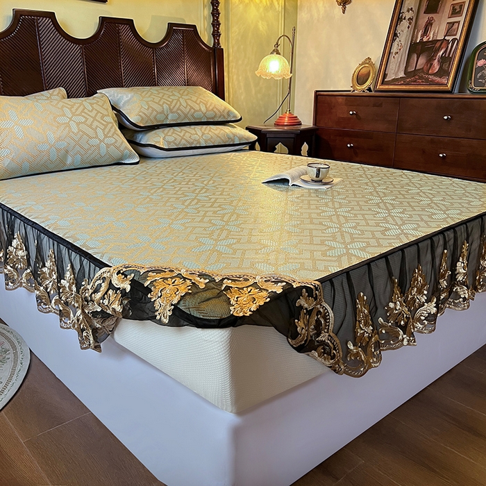 91家纺网 家纺一手货源 找家纺 网红馆（ck家纺） 2026新款床笠款冰藤席夏日记忆系列 艾绿