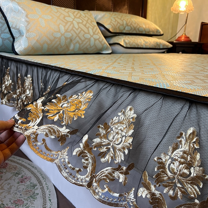 91家纺网 家纺一手货源 找家纺 网红馆（ck家纺） 2026新款床笠款冰藤席夏日记忆系列 艾绿