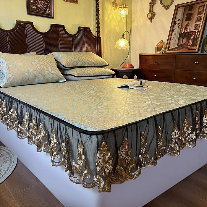 91家纺网 家纺一手货源 找家纺 网红馆（ck家纺） 2026新款床笠款冰藤席夏日记忆系列 艾绿