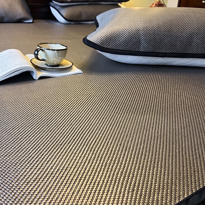 91家纺网 家纺一手货源 找家纺 网红馆（ck家纺） 2026新款床笠款冰藤席夏日记忆系列 灰咖