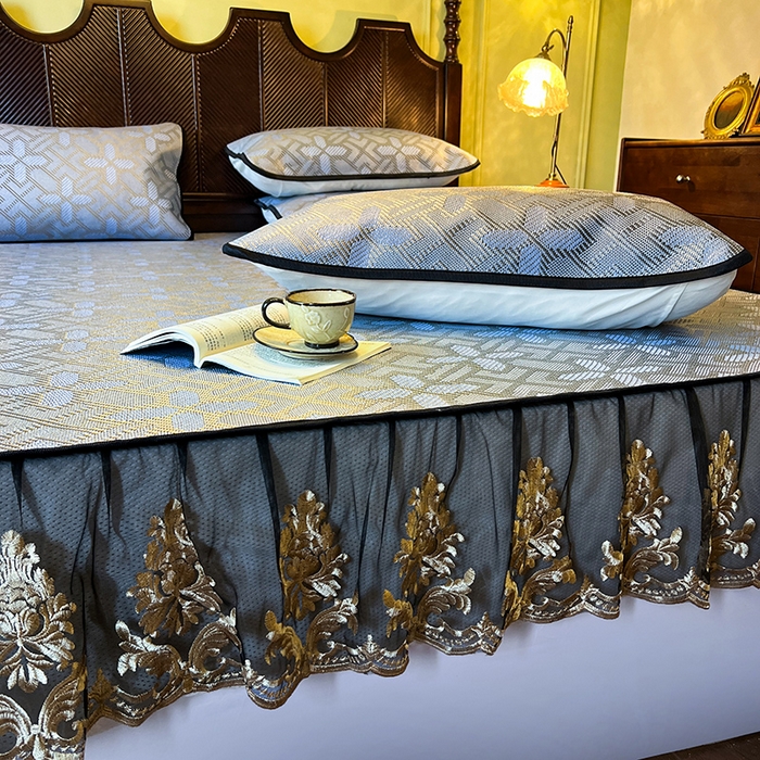 91家纺网 家纺一手货源 找家纺 网红馆（ck家纺） 2026新款床笠款冰藤席夏日记忆系列 雾清