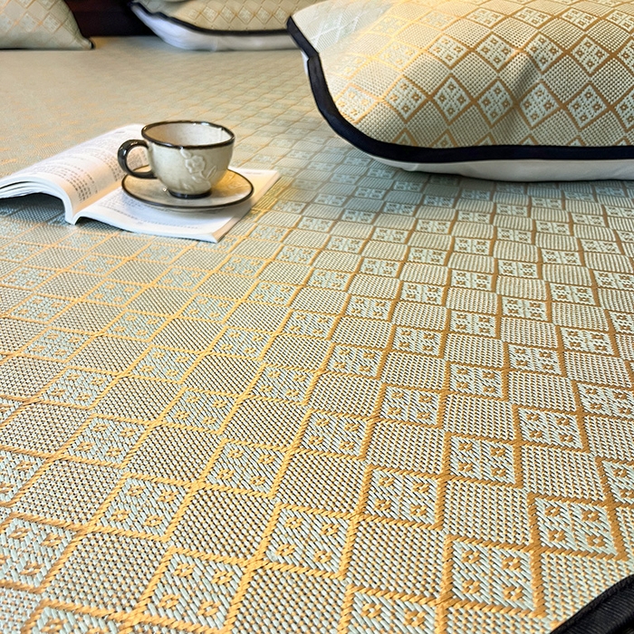 91家纺网 家纺一手货源 找家纺 网红馆（ck家纺） 2026新款床笠款冰藤席夏日记忆系列 豆青