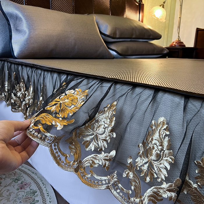 91家纺网 家纺一手货源 找家纺 网红馆（ck家纺） 2026新款床笠款冰藤席夏日记忆系列 灰咖