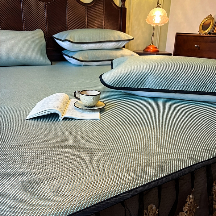 91家纺网 家纺一手货源 找家纺 网红馆（ck家纺） 2026新款床笠款冰藤席夏日记忆系列 荷绿