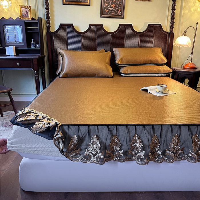 91家纺网 家纺一手货源 找家纺 网红馆（ck家纺） 2026新款床笠款冰藤席夏日记忆系列 栗棕