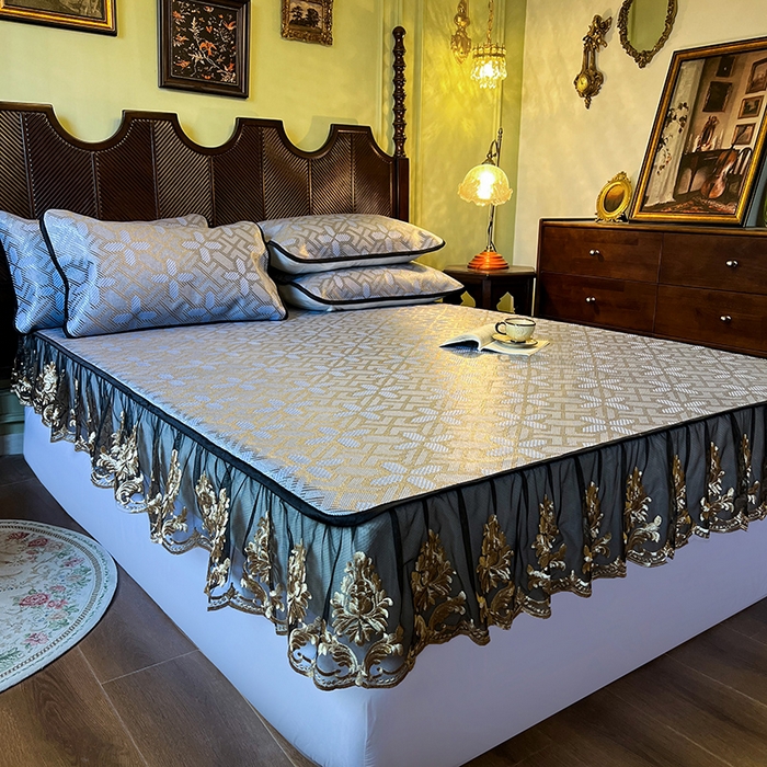 91家纺网 家纺一手货源 找家纺 网红馆（ck家纺） 2026新款床笠款冰藤席夏日记忆系列 雾清