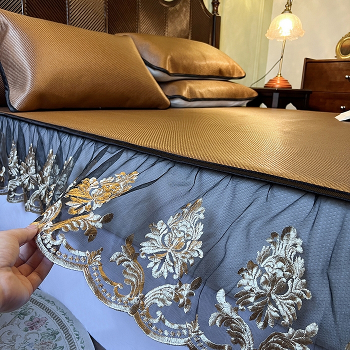 91家纺网 家纺一手货源 找家纺 网红馆（ck家纺） 2026新款床笠款冰藤席夏日记忆系列 栗棕