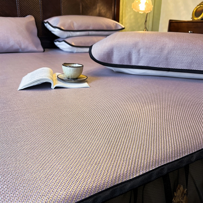 91家纺网 家纺一手货源 找家纺 网红馆（ck家纺） 2026新款床笠款冰藤席夏日记忆系列 烟粉