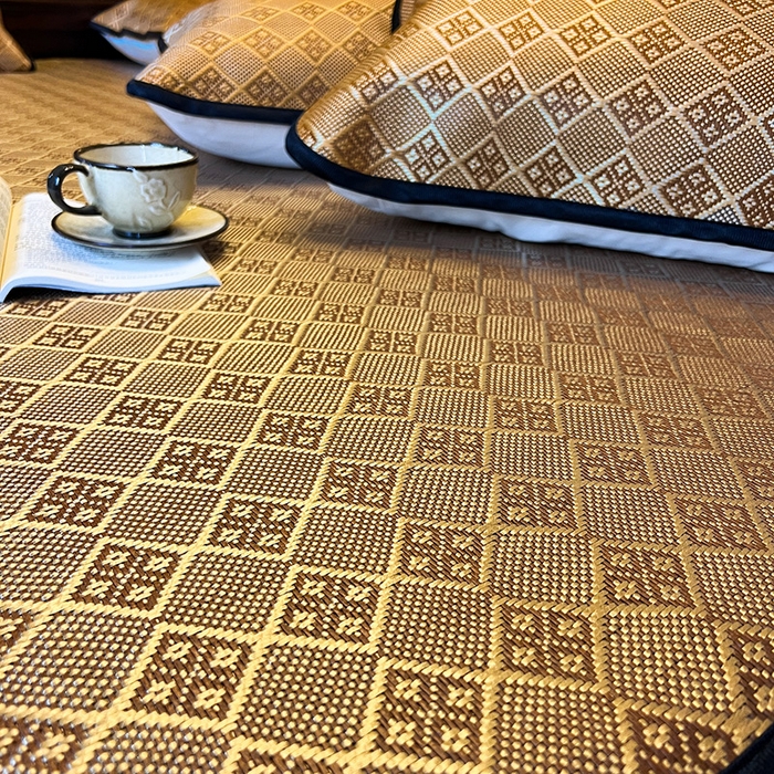 91家纺网 家纺一手货源 找家纺 网红馆（ck家纺） 2026新款床笠款冰藤席夏日记忆系列 茶色