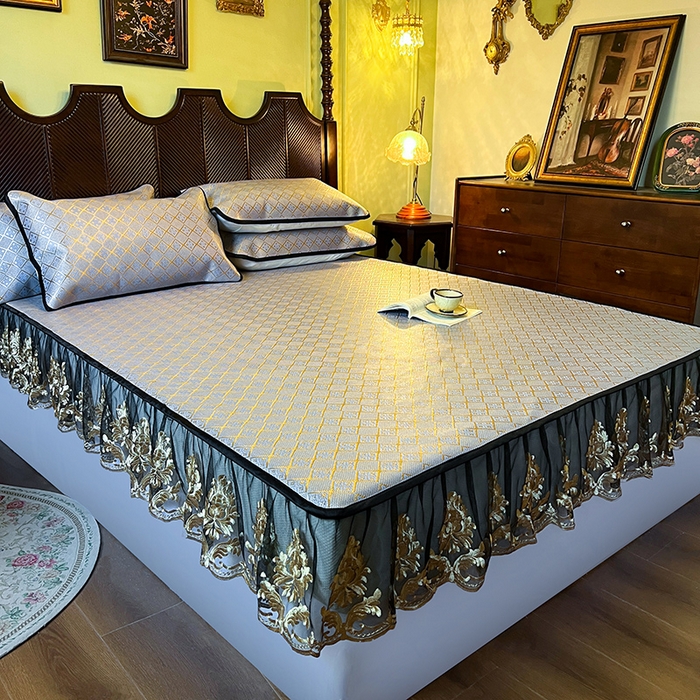 91家纺网 家纺一手货源 找家纺 网红馆（ck家纺） 2026新款床笠款冰藤席夏日记忆系列 烟色