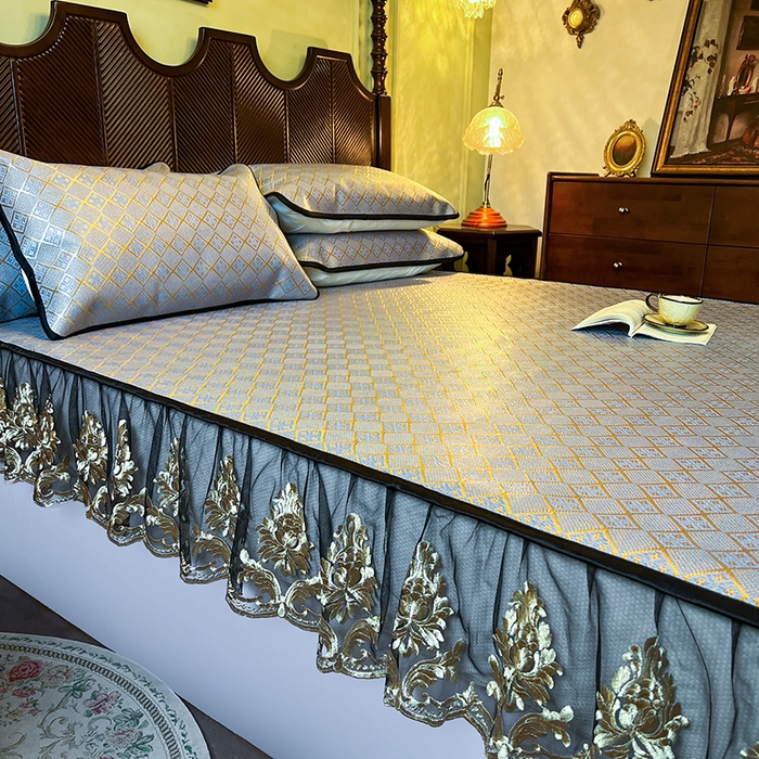 91家纺网 家纺一手货源 找家纺 网红馆（ck家纺） 2026新款床笠款冰藤席夏日记忆系列 烟色