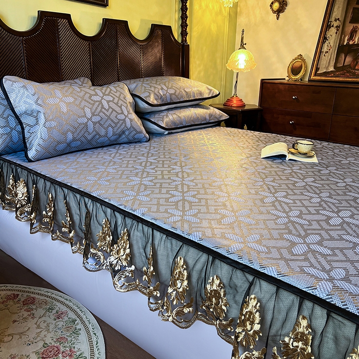 91家纺网 家纺一手货源 找家纺 网红馆（ck家纺） 2026新款床笠款冰藤席夏日记忆系列 雾清