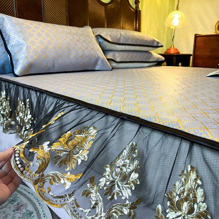 91家纺网 家纺一手货源 找家纺 网红馆（ck家纺） 2026新款床笠款冰藤席夏日记忆系列 烟色