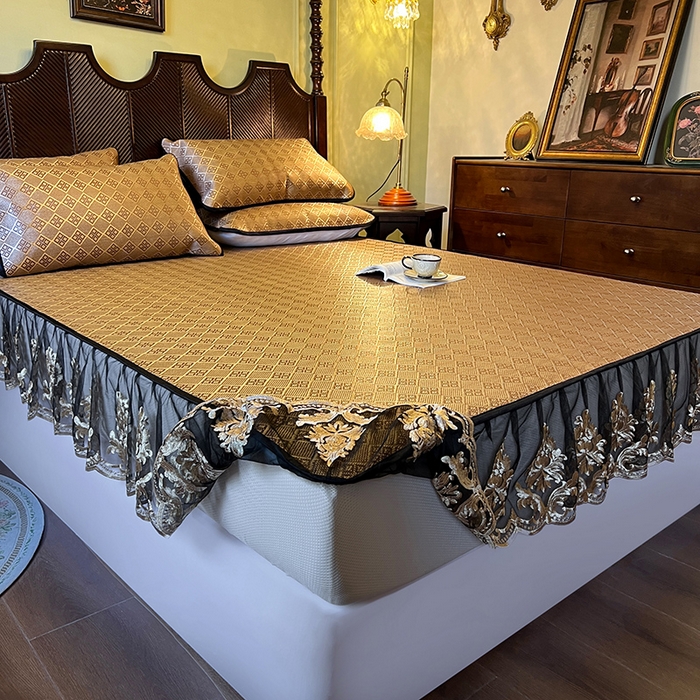 91家纺网 家纺一手货源 找家纺 网红馆（ck家纺） 2026新款床笠款冰藤席夏日记忆系列 茶色