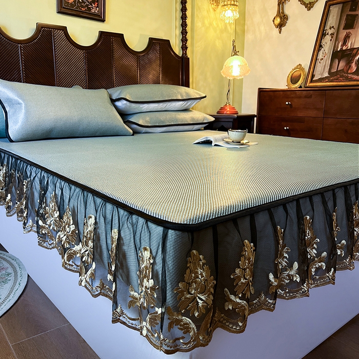 91家纺网 家纺一手货源 找家纺 网红馆（ck家纺） 2026新款床笠款冰藤席夏日记忆系列 荷绿