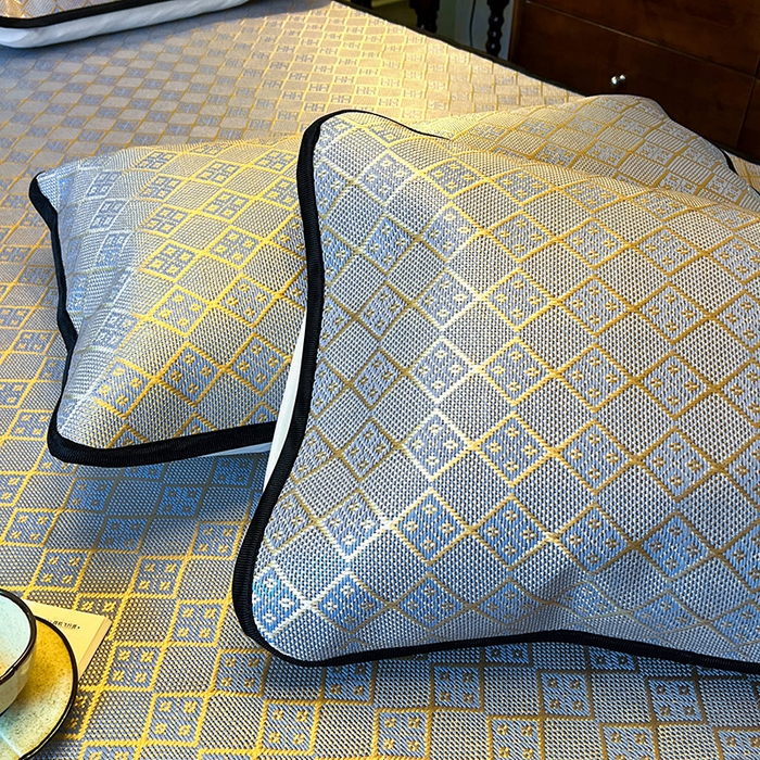 91家纺网 家纺一手货源 找家纺 网红馆（ck家纺） 2026新款床笠款冰藤席夏日记忆系列 烟色