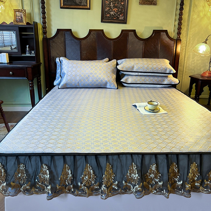 91家纺网 家纺一手货源 找家纺 网红馆（ck家纺） 2026新款床笠款冰藤席夏日记忆系列 烟色