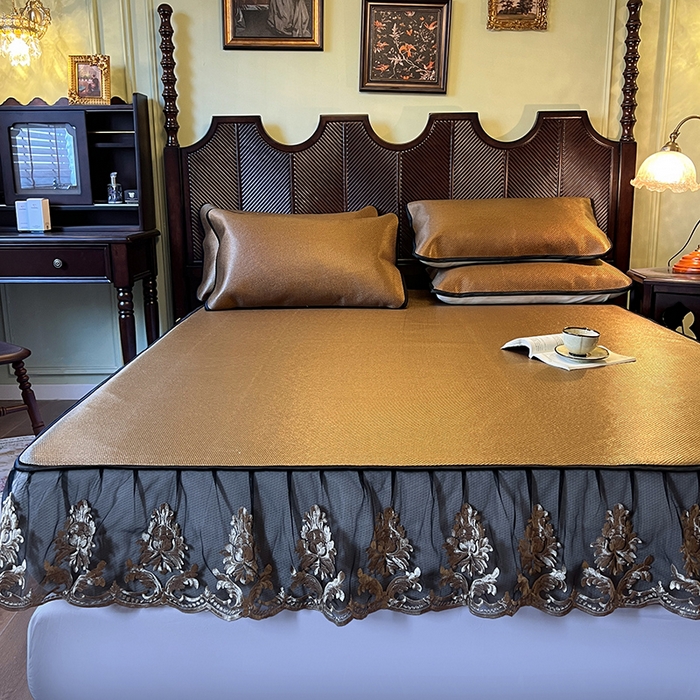 91家纺网 家纺一手货源 找家纺 网红馆（ck家纺） 2026新款床笠款冰藤席夏日记忆系列 栗棕