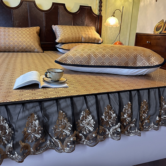 91家纺网 家纺一手货源 找家纺 网红馆（ck家纺） 2026新款床笠款冰藤席夏日记忆系列 茶色