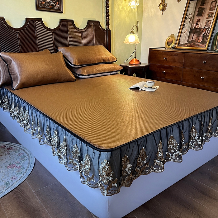 91家纺网 家纺一手货源 找家纺 网红馆（ck家纺） 2026新款床笠款冰藤席夏日记忆系列 栗棕