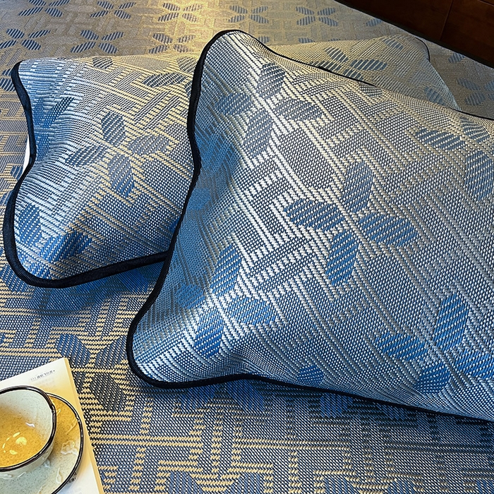 91家纺网 家纺一手货源 找家纺 网红馆（ck家纺） 2026新款床笠款冰藤席夏日记忆系列 蔚蓝