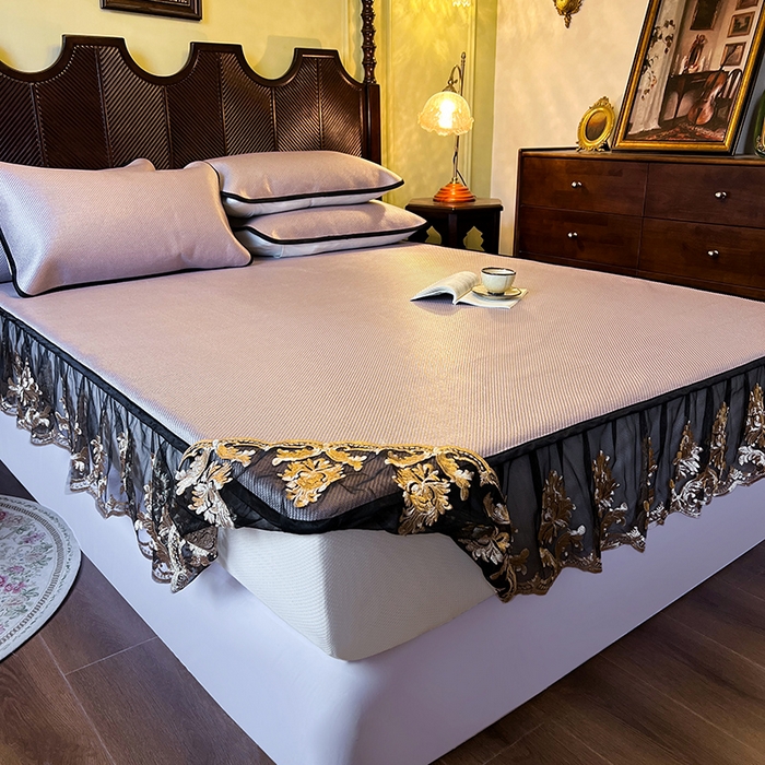 91家纺网 家纺一手货源 找家纺 网红馆（ck家纺） 2026新款床笠款冰藤席夏日记忆系列 烟粉