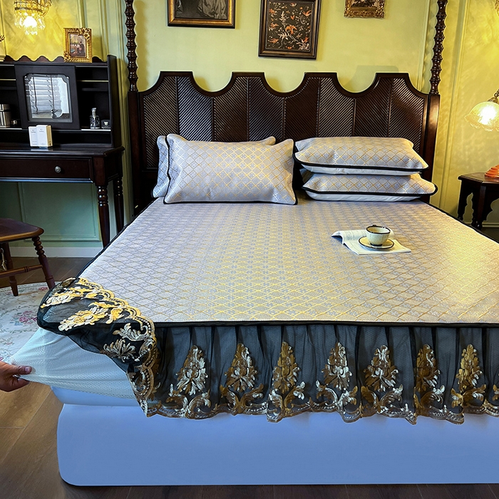 91家纺网 家纺一手货源 找家纺 网红馆（ck家纺） 2026新款床笠款冰藤席夏日记忆系列 烟色