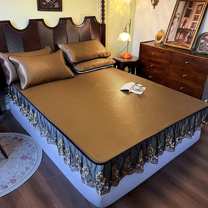 91家纺网 家纺一手货源 找家纺 网红馆（ck家纺） 2026新款床笠款冰藤席夏日记忆系列 栗棕