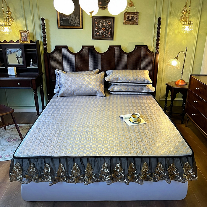 网红馆（ck家纺） 2026新款床笠款冰藤席夏日记忆系列 烟色