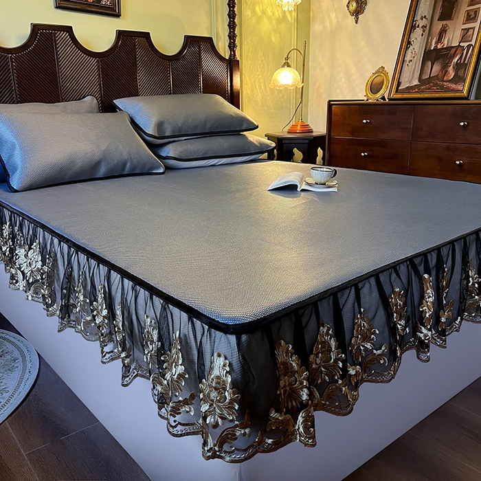 91家纺网 家纺一手货源 找家纺 网红馆（ck家纺） 2026新款床笠款冰藤席夏日记忆系列 蓝灰