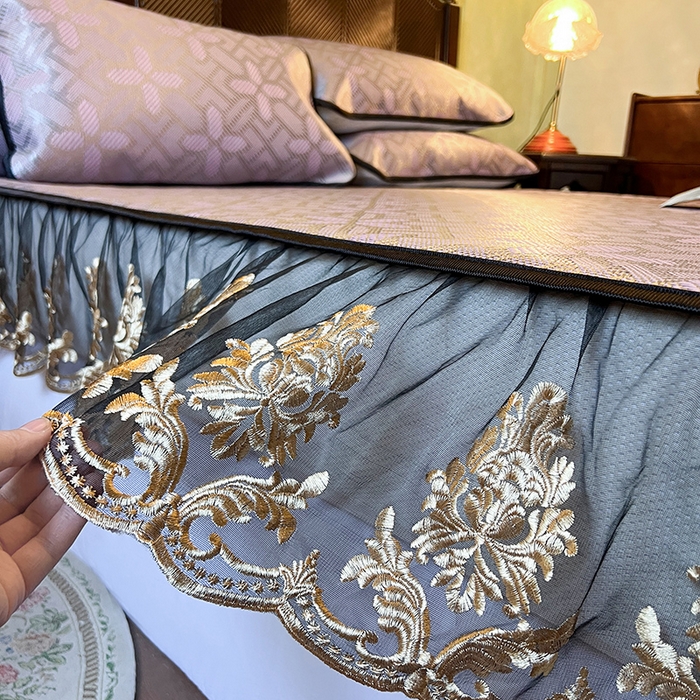 91家纺网 家纺一手货源 找家纺 网红馆（ck家纺） 2026新款床笠款冰藤席夏日记忆系列 莲红