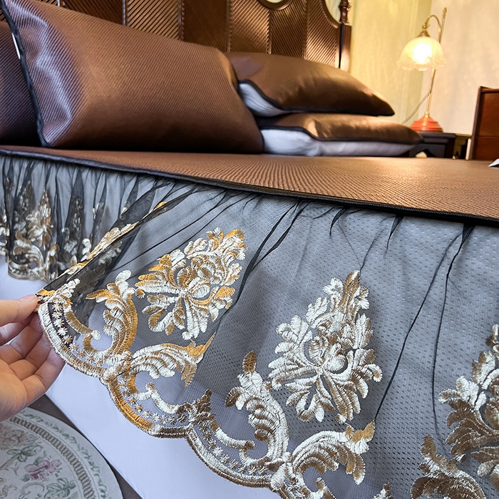 91家纺网 家纺一手货源 找家纺 网红馆（ck家纺） 2026新款床笠款冰藤席夏日记忆系列 深咖