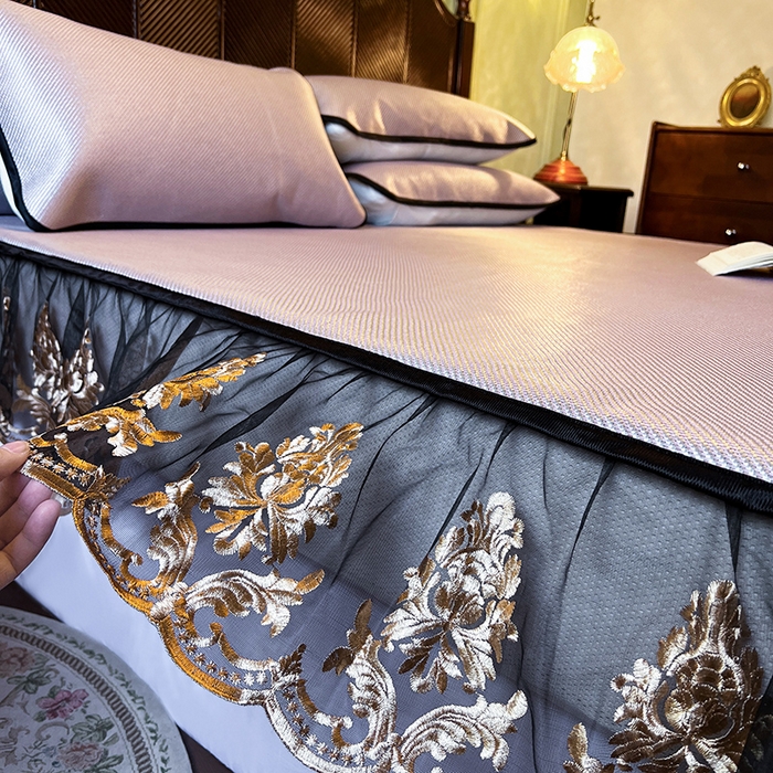 91家纺网 家纺一手货源 找家纺 网红馆（ck家纺） 2026新款床笠款冰藤席夏日记忆系列 烟粉