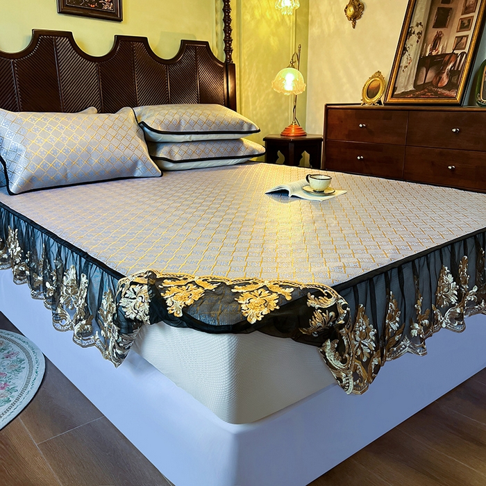 91家纺网 家纺一手货源 找家纺 网红馆（ck家纺） 2026新款床笠款冰藤席夏日记忆系列 烟色