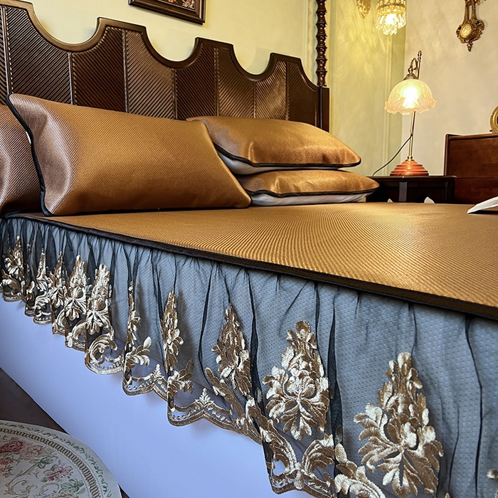 91家纺网 家纺一手货源 找家纺 网红馆（ck家纺） 2026新款床笠款冰藤席夏日记忆系列 栗棕