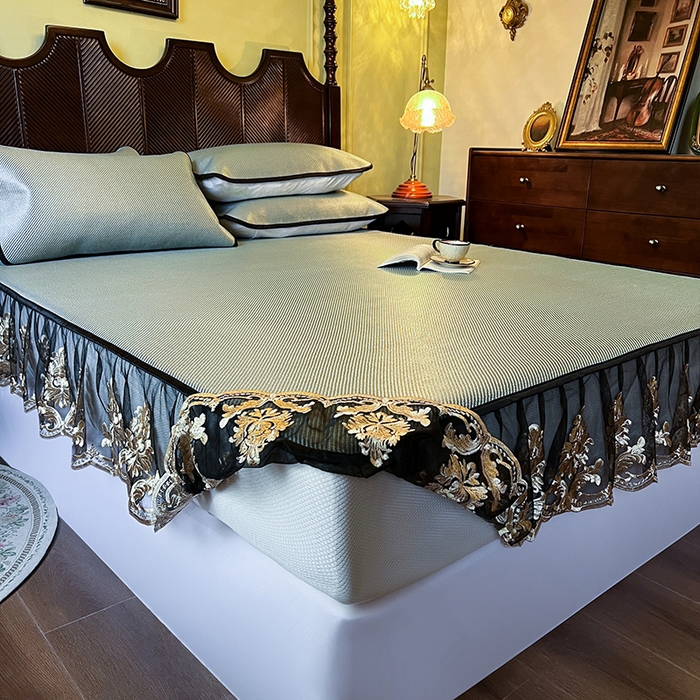 91家纺网 家纺一手货源 找家纺 网红馆（ck家纺） 2026新款床笠款冰藤席夏日记忆系列 荷绿