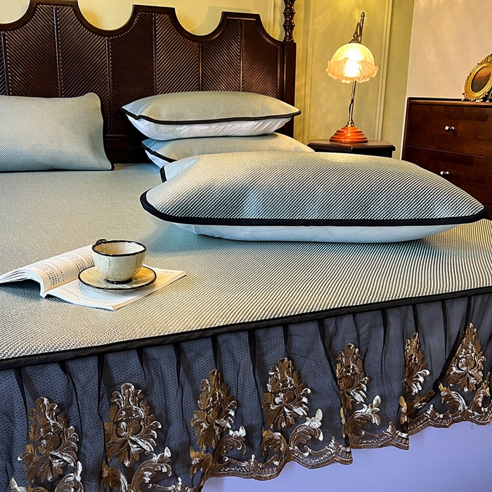 91家纺网 家纺一手货源 找家纺 网红馆（ck家纺） 2026新款床笠款冰藤席夏日记忆系列 荷绿