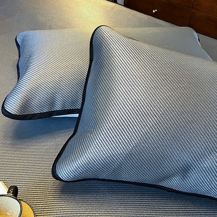 91家纺网 家纺一手货源 找家纺 网红馆（ck家纺） 2026新款床笠款冰藤席夏日记忆系列 蓝灰