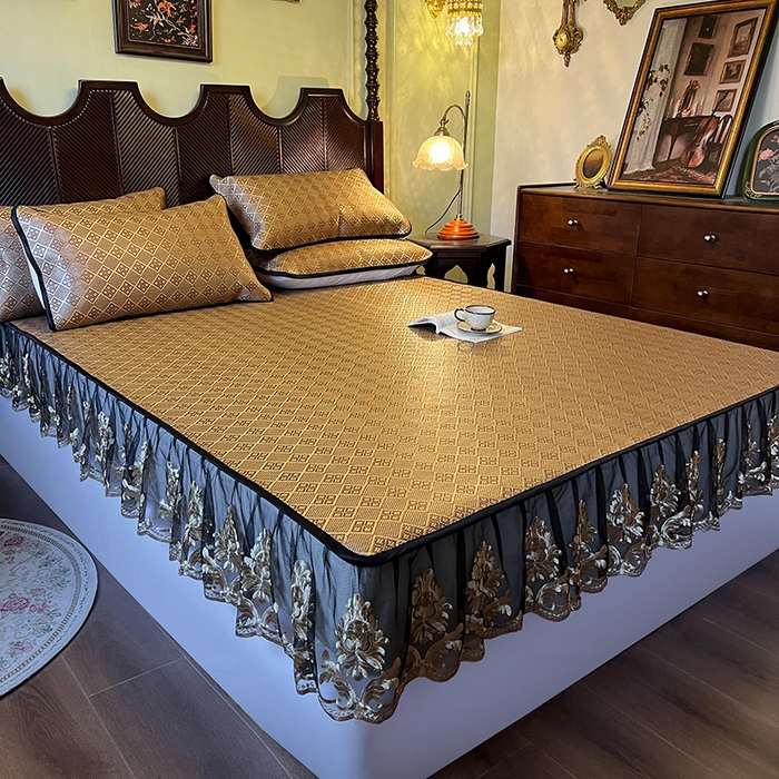 91家纺网 家纺一手货源 找家纺 网红馆（ck家纺） 2026新款床笠款冰藤席夏日记忆系列 茶色