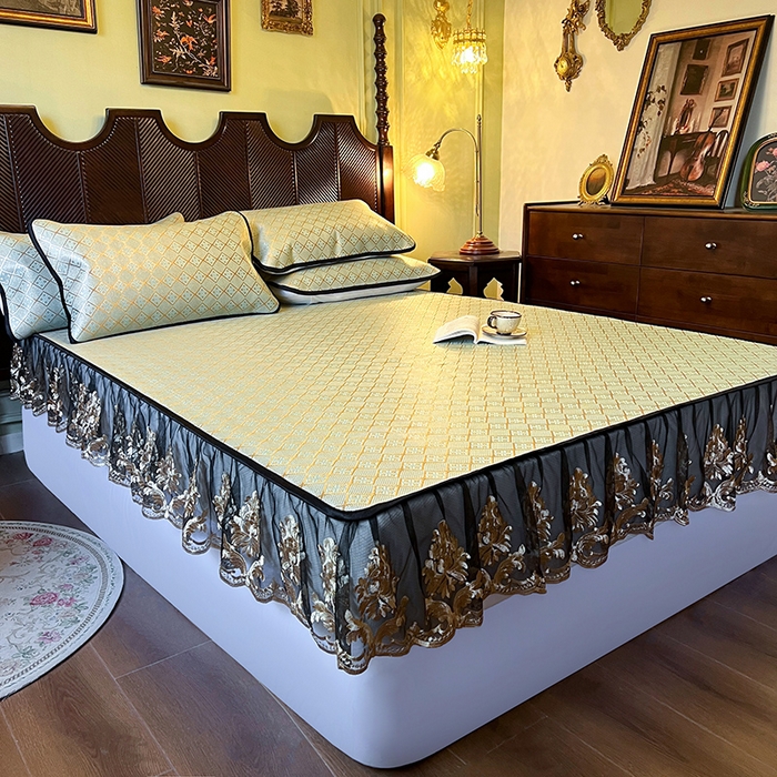 91家纺网 家纺一手货源 找家纺 网红馆（ck家纺） 2026新款床笠款冰藤席夏日记忆系列 豆青