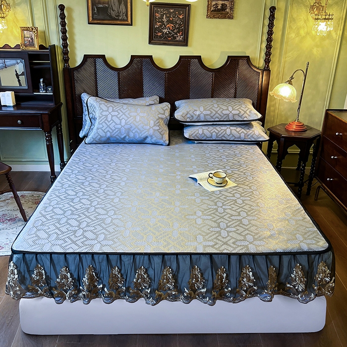 网红馆（ck家纺） 2026新款床笠款冰藤席夏日记忆系列 雾清