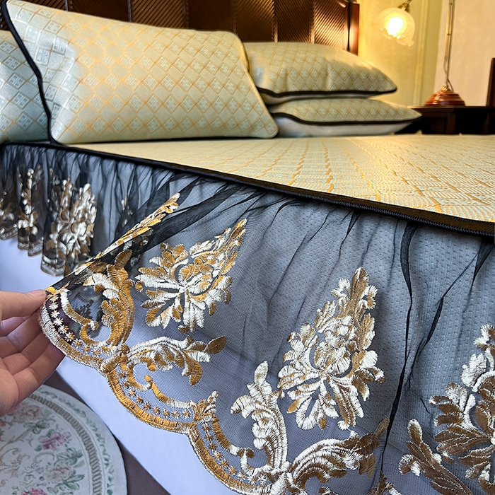 91家纺网 家纺一手货源 找家纺 网红馆（ck家纺） 2026新款床笠款冰藤席夏日记忆系列 豆青