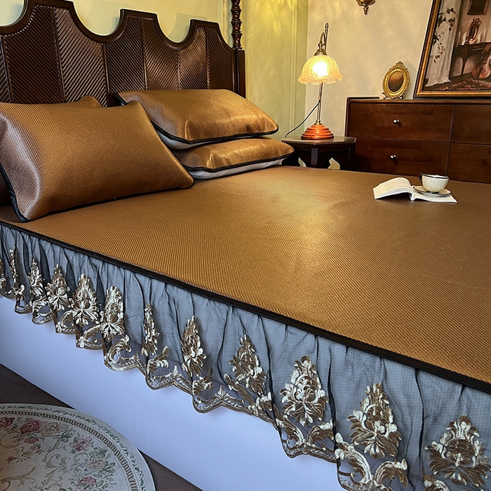 91家纺网 家纺一手货源 找家纺 网红馆（ck家纺） 2026新款床笠款冰藤席夏日记忆系列 栗棕