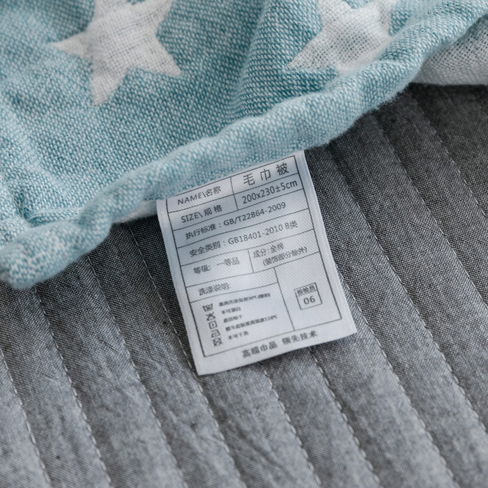 91家纺网 家纺一手货源 找家纺 朴尔家纺-毛巾被 2026春夏新款加厚三层水洗棉全棉纯棉纱布毛巾被夏被夏凉被空调被 星星点点-兰