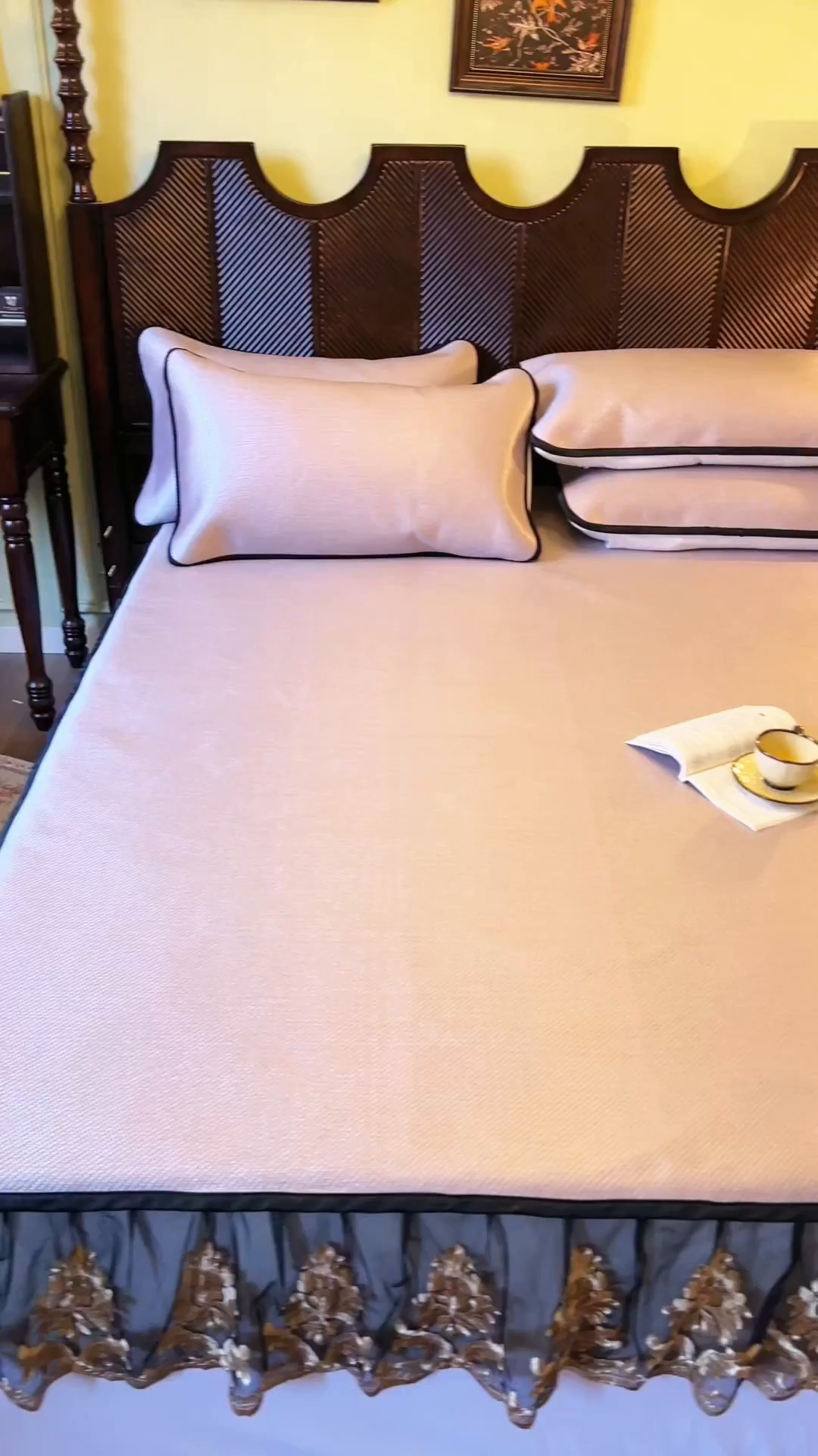 91家纺网 家纺一手货源 找家纺 网红馆（ck家纺） 2026新款床笠款冰藤席夏日记忆系列 烟粉