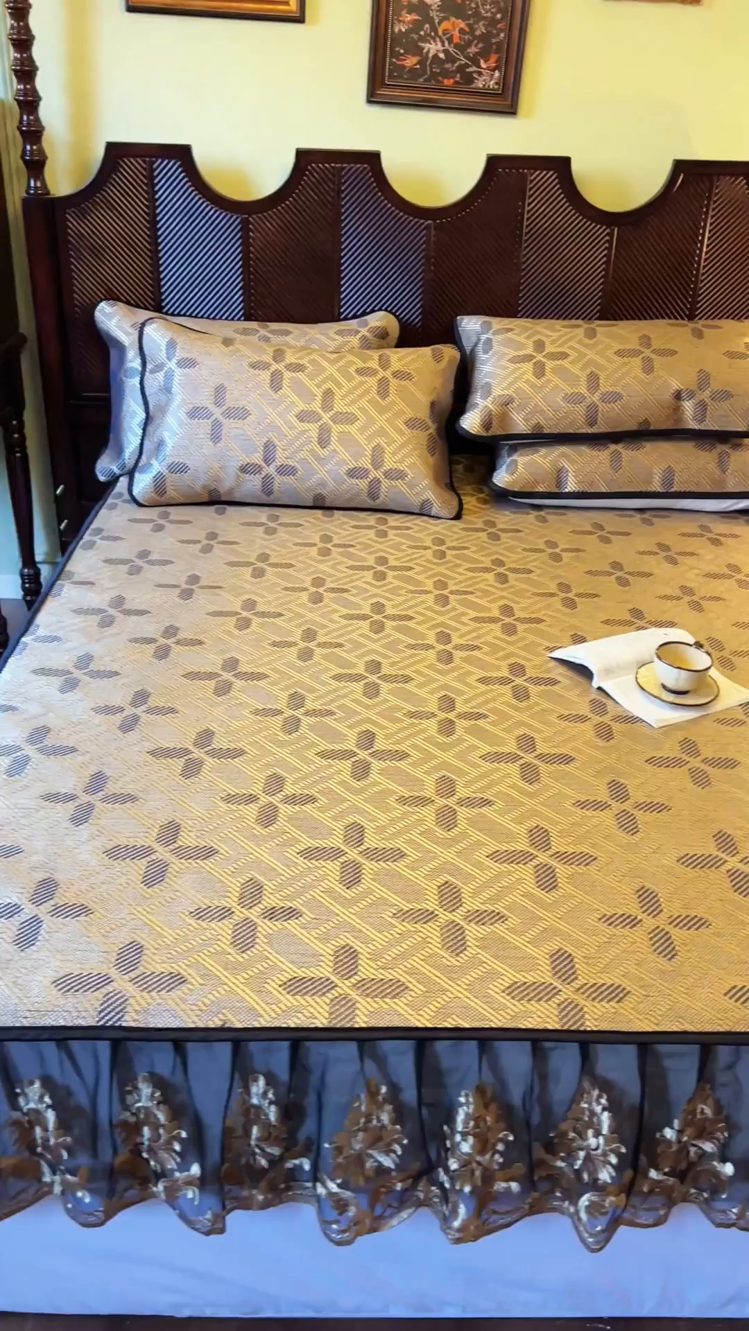 91家纺网 家纺一手货源 找家纺 网红馆（ck家纺） 2026新款床笠款冰藤席夏日记忆系列 钴蓝