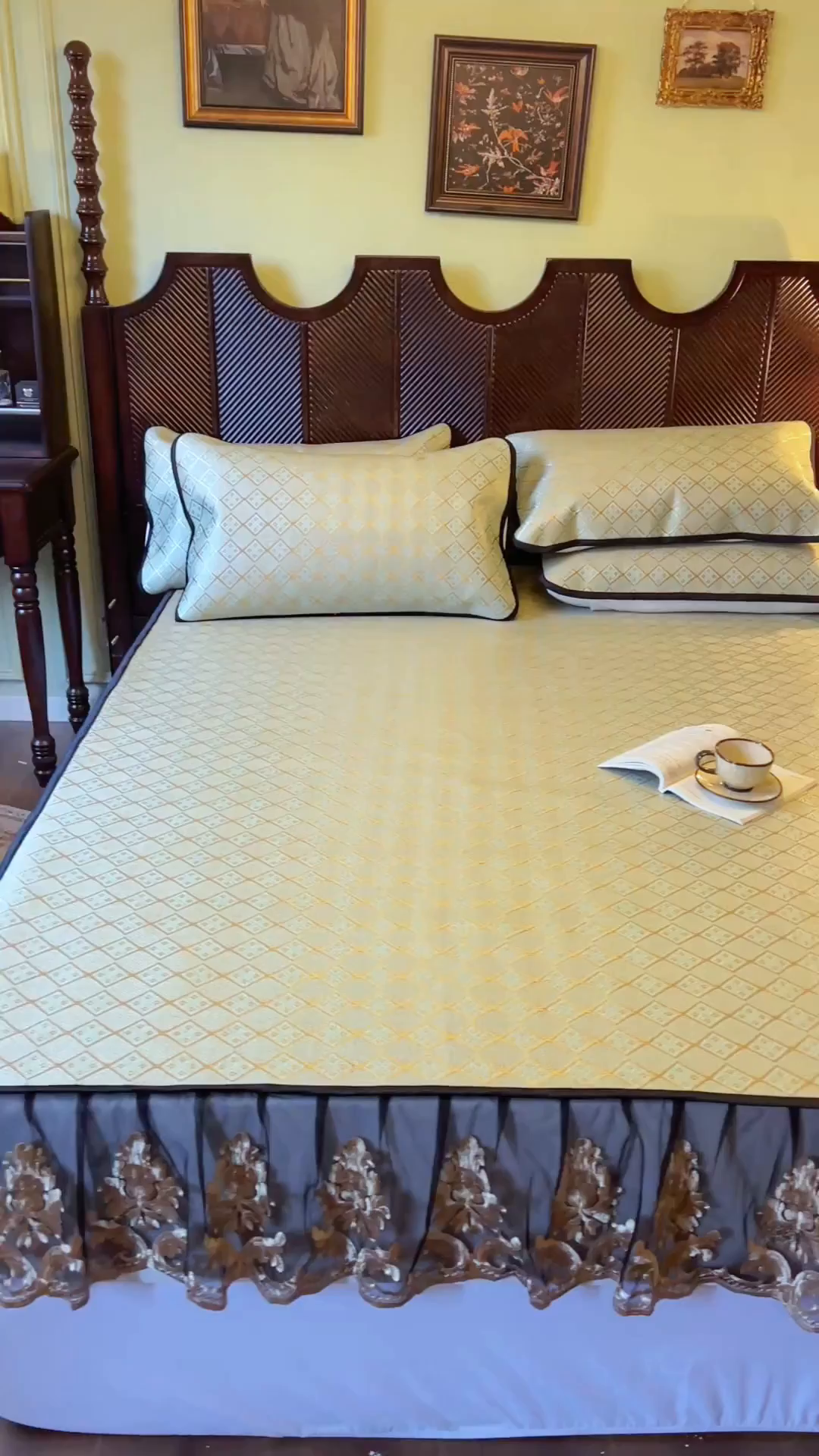 91家纺网 家纺一手货源 找家纺 网红馆（ck家纺） 2026新款床笠款冰藤席夏日记忆系列 烟色