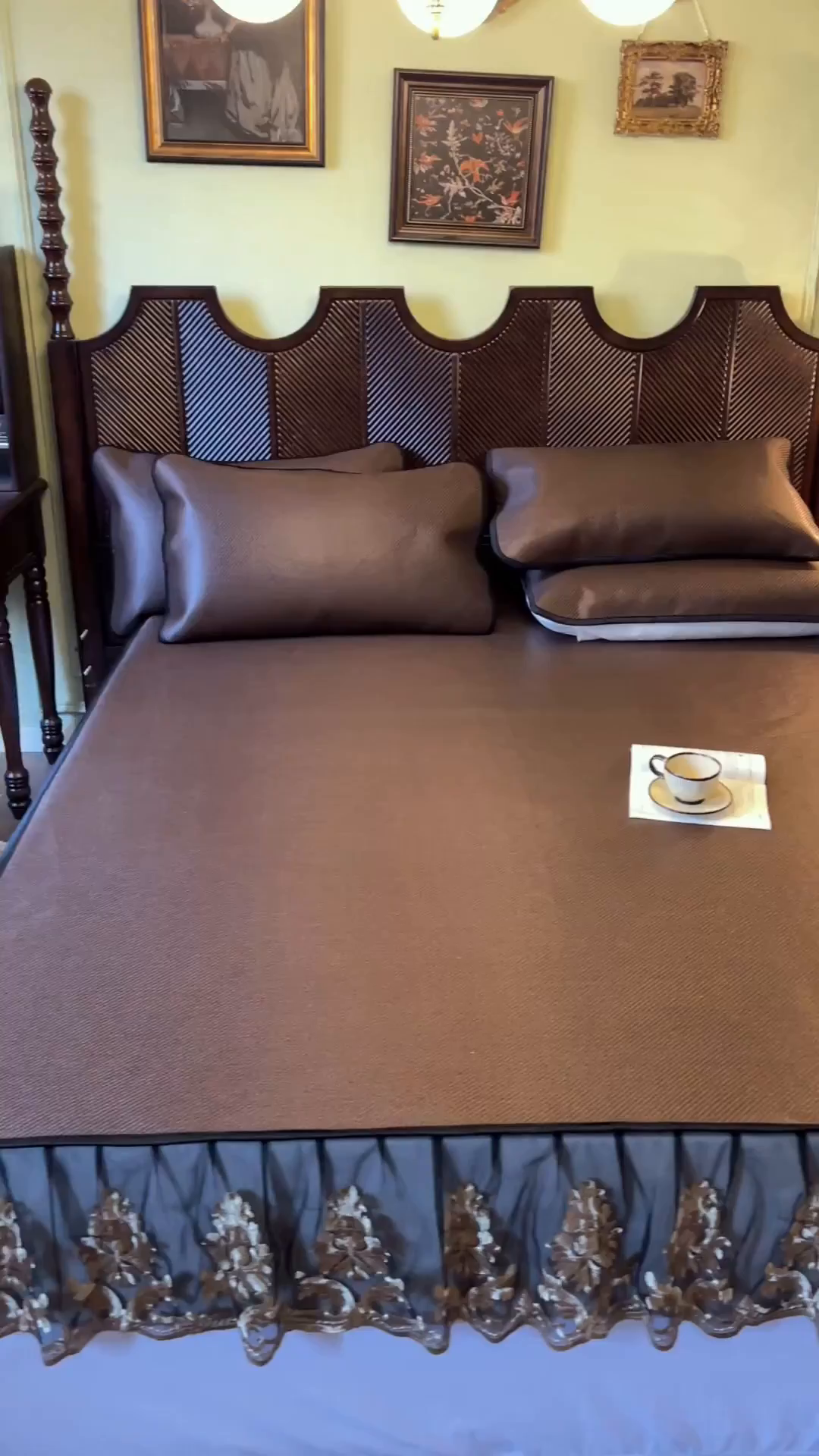 91家纺网 家纺一手货源 找家纺 网红馆（ck家纺） 2026新款床笠款冰藤席夏日记忆系列 深咖