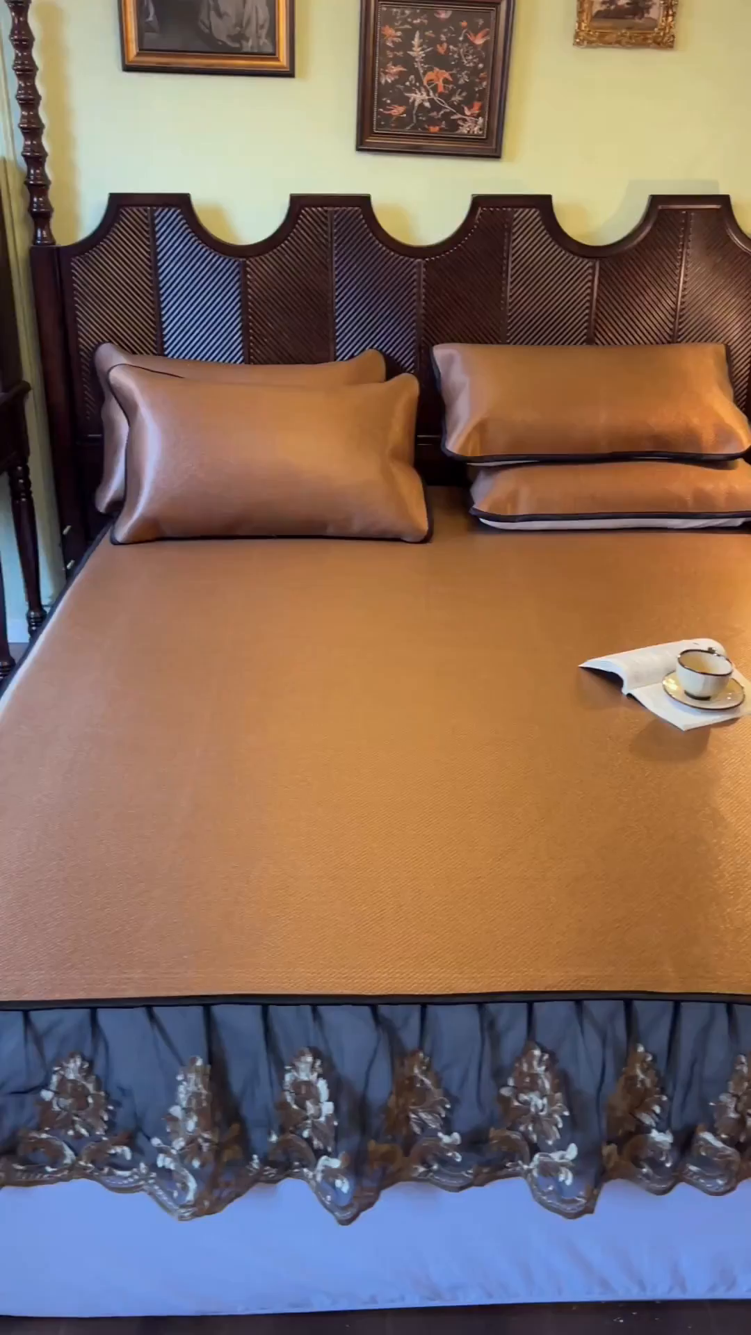 91家纺网 家纺一手货源 找家纺 网红馆（ck家纺） 2026新款床笠款冰藤席夏日记忆系列 栗棕